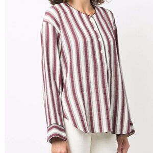 Les Coyotes de Paris striped long-sleeve blouse EU36 Small burgundy lagenlook
